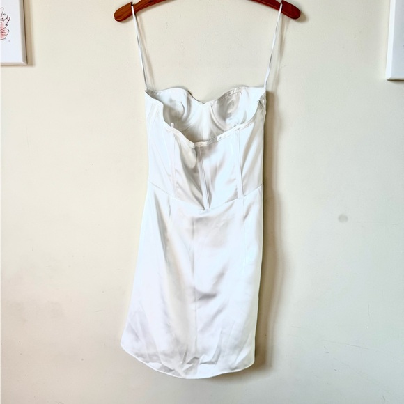 Zara strapless satin corset mesh white wrap mini dress size XS 8108/362 - Picture 10 of 16